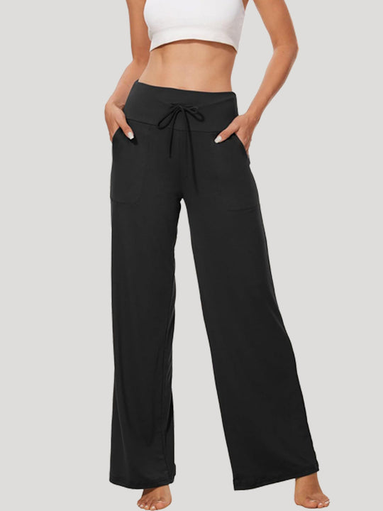 Damen Bequeme Freizeithose mit weitem Schnitt und Kordelzug EB