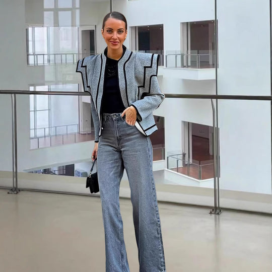 Damen Strukturierte Jacke mit sculpturalen Ärmeln EB