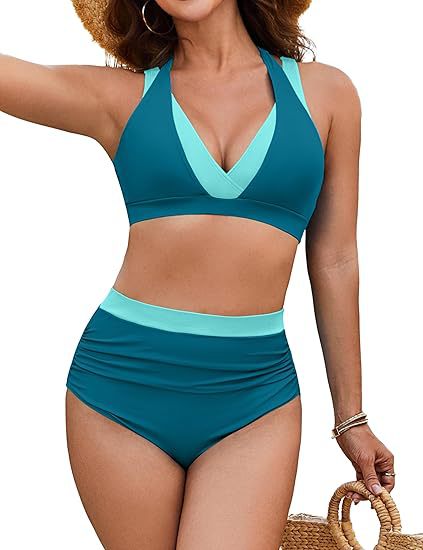 Damen Sport-Bikini mit hohem Bund EB