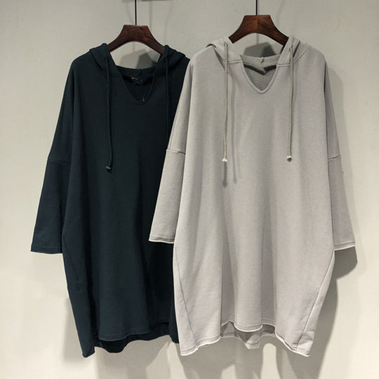 Damen Hoodie-Kleid mit großzügigem Schnitt und Kapuze EB