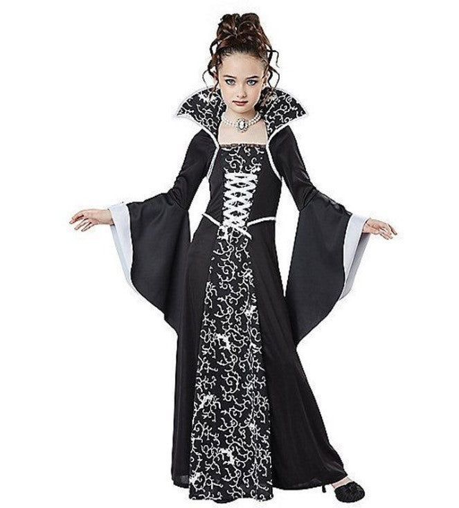 Mädchen Halloween Kostüm im Vampir-Stil mit bunten Akzenten Heidi-Mode