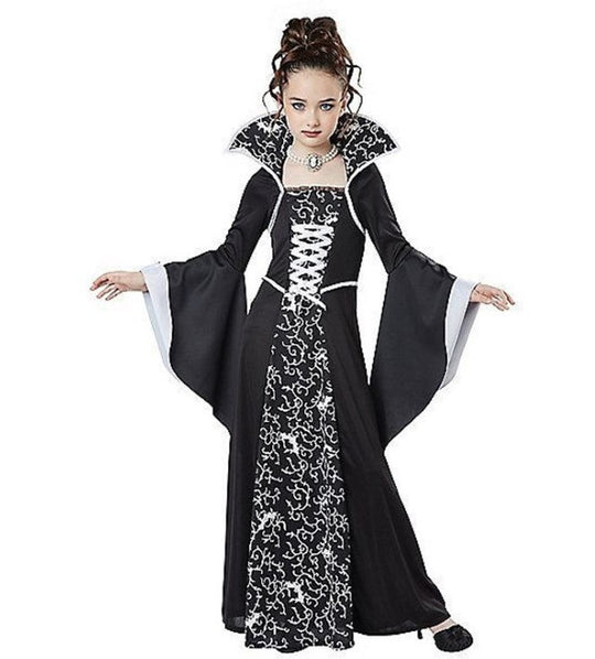 Mädchen Halloween Kostüm im Vampir-Stil mit bunten Akzenten Heidi-Mode