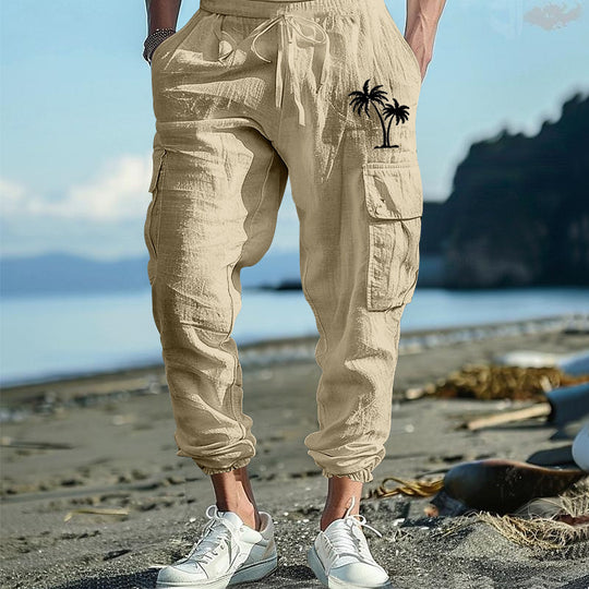 Herren Cargohose mit seitlichen Taschen und verstellbarem Bund EB