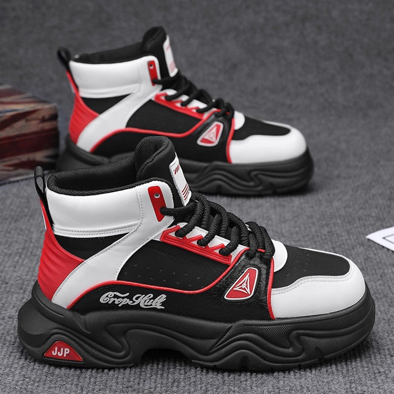 Herren High-Top City-Plateau-Sneaker mit skulpturierter Wellenlaufsohle, gepolstertem Knöchelkragen und griffiger Offroad-Traktion EB