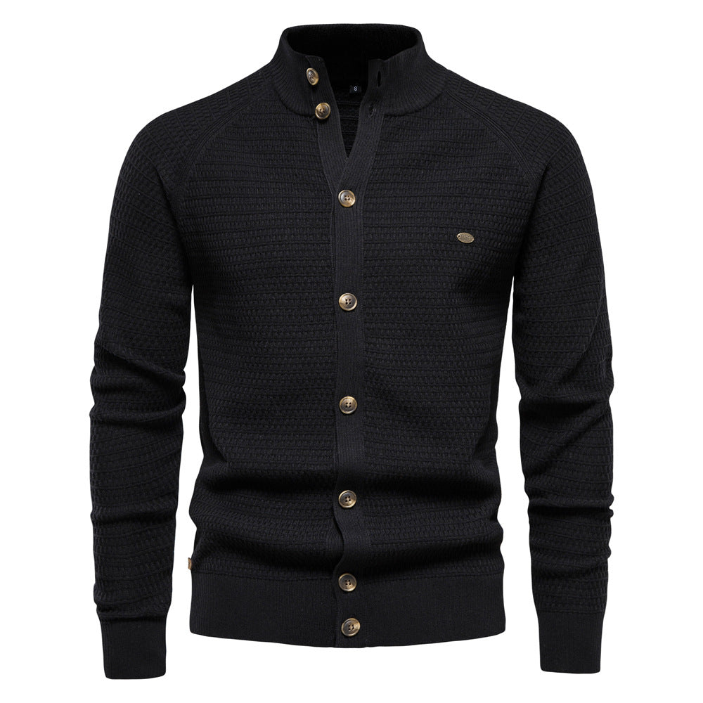 Herren Strickjacke mit modernem Zipper und stilvollen Knopfdetails EB