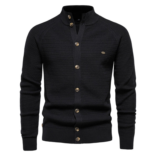 Herren Strickjacke mit strukturiertem Design und praktischen Knöpfen EB