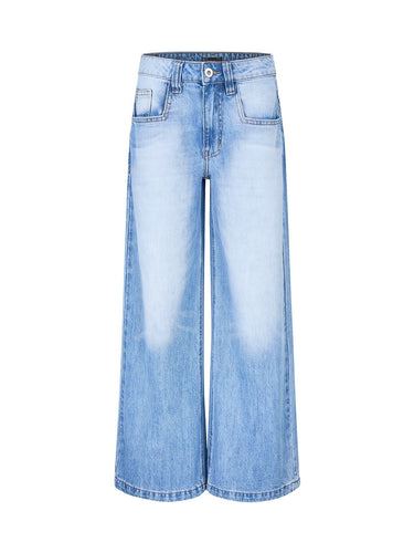 Damen Weite Denim-Hose mit modischem Ombre-Effekt und lässigem Schnitt EB