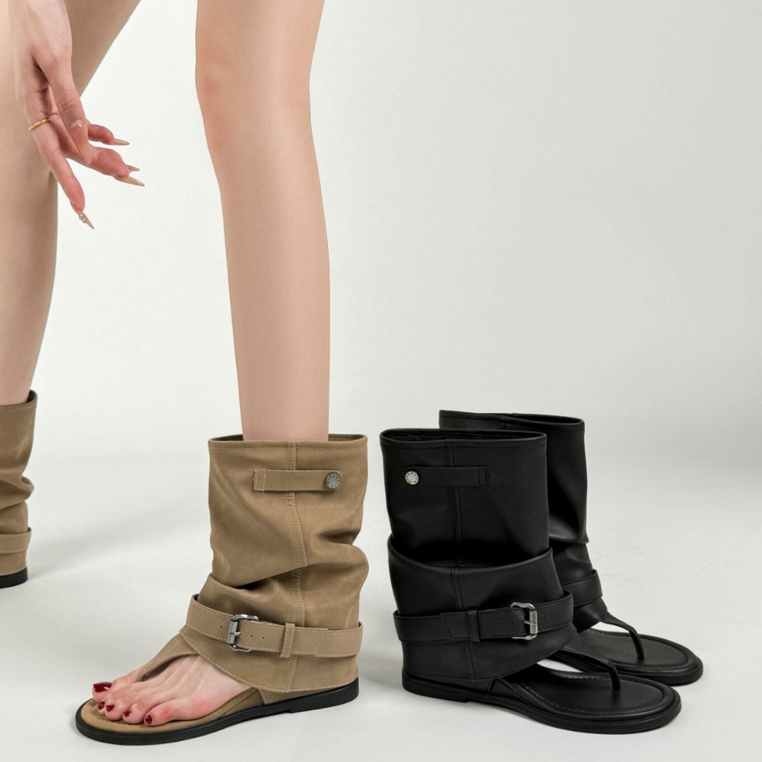 Damen Sandalen mit innovativem Wickeldesign und praktischem Riemchenverschluss EB