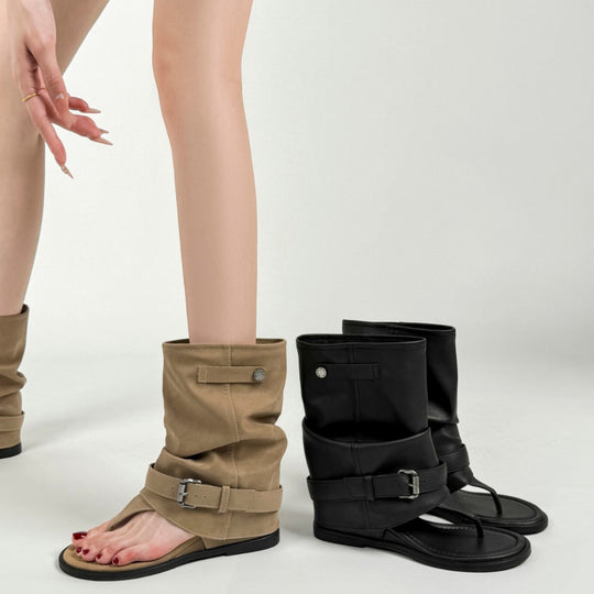 Damen Sandalen mit innovativem Wickeldesign und praktischem Riemchenverschluss EB