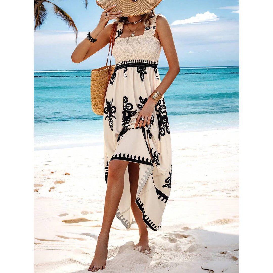 EB | Bedrucktes Brustwickelkleid im Urlaubsstil