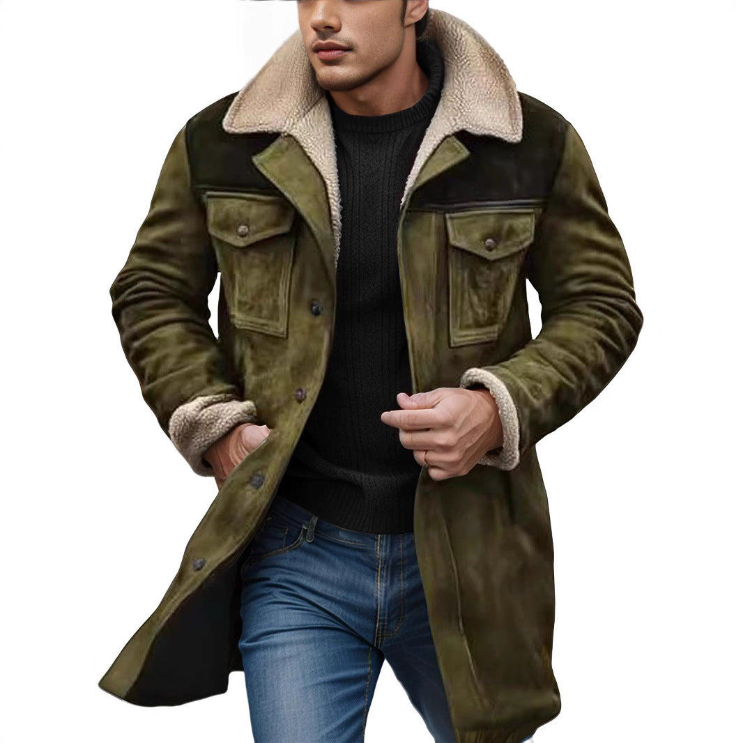 Herren Lammfelljacke im lässigen Utility-Stil mit großzügigen Taschen EB