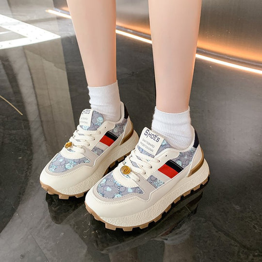 Damen Sportliche Sneakers mit trendigem Muster und dämpfender Sohle EB