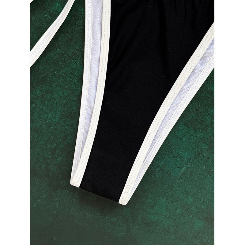 Damen Triangel-Bikini mit verstellbaren Bindebändern und raffiniertem Design EB
