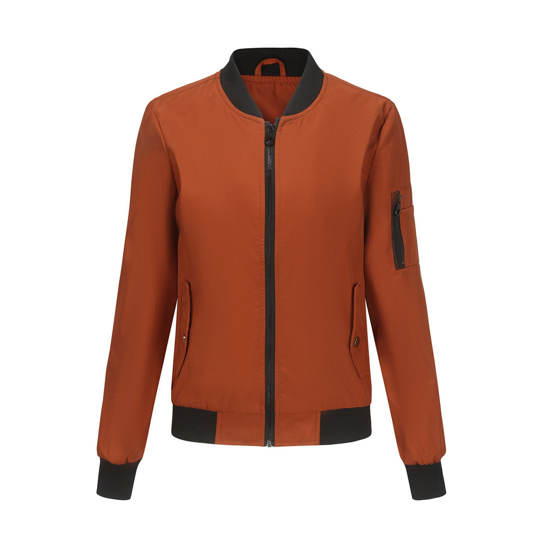 Damen nan leichte Bomberjacke mit Ärmeltasche, kontrastbündchen und sportiver Passform EB