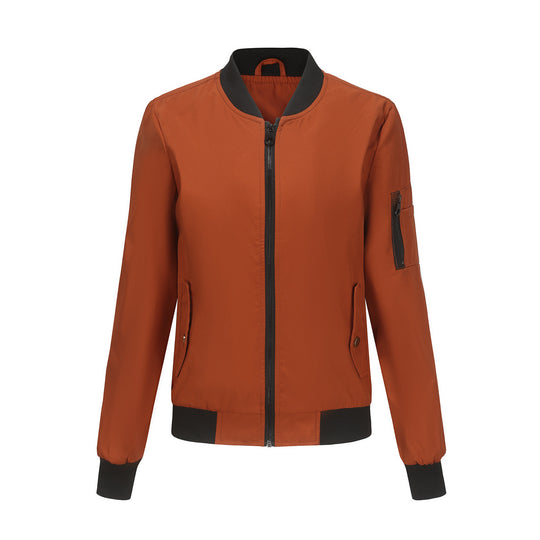 Damen nan leichte Bomberjacke mit Ärmeltasche, kontrastbündchen und sportiver Passform EB