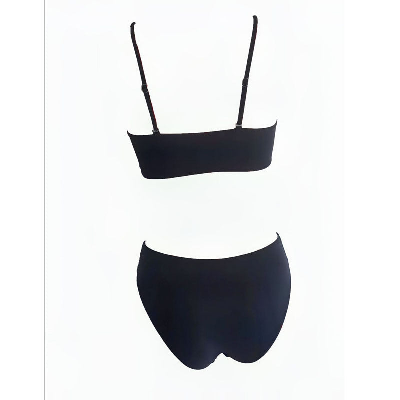Damen Bandeau-Bikini mit blütenförmigen Details EB