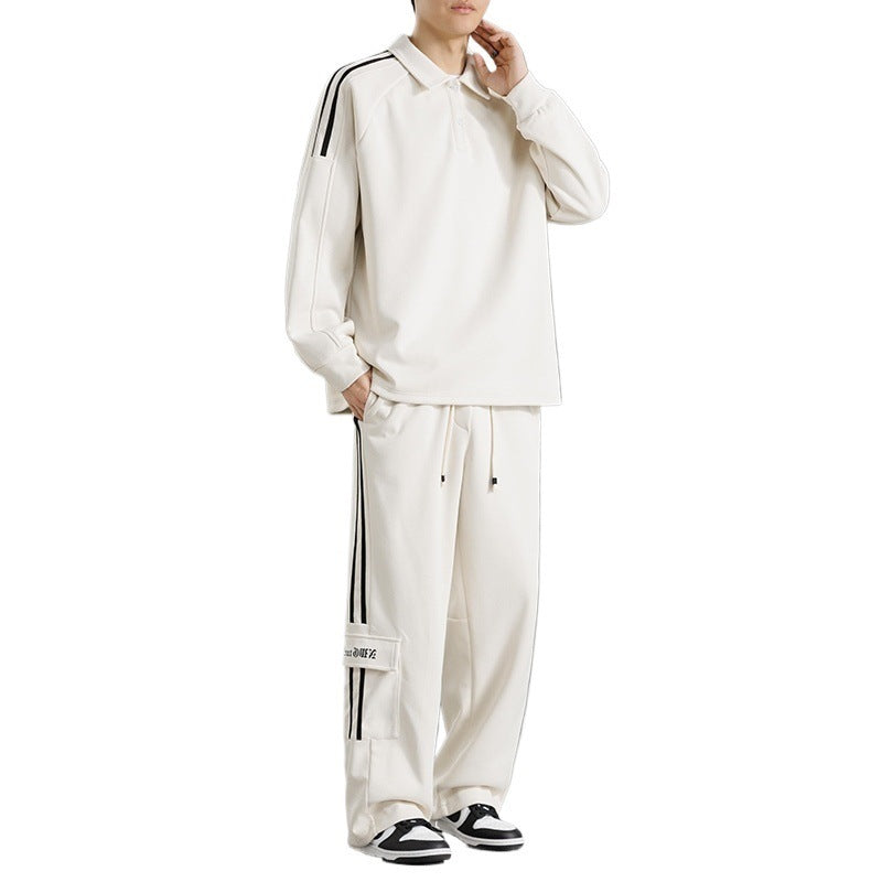 Herren Sportliches Freizeit-Set mit hohem Kragen und praktischen Taschen EB