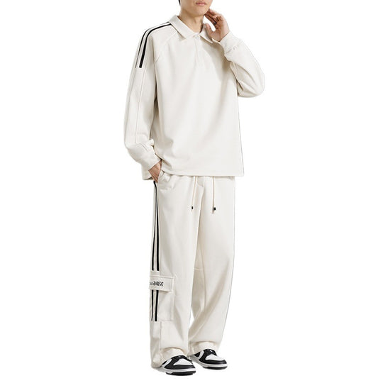 Herren Sportliches Freizeit-Set mit hohem Kragen und praktischen Taschen EB