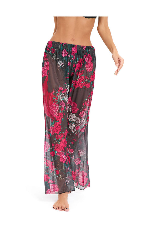 Damen Leggings aus luftiger, transparenter Stoffqualität mit exotischem Muster EB