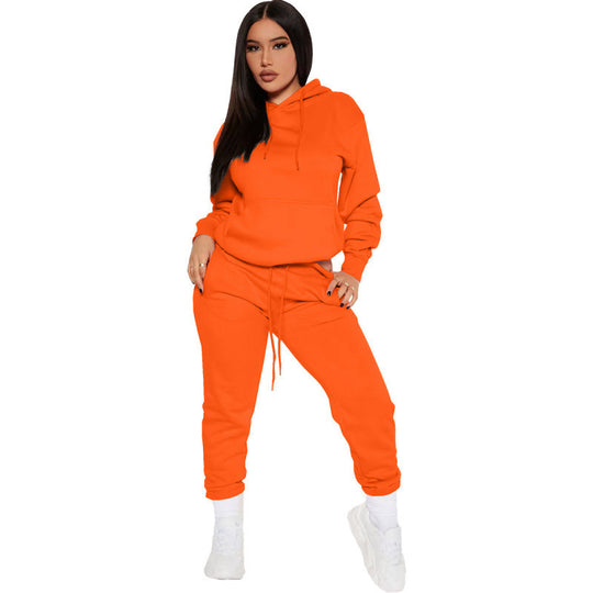 Damen nan zweiteiliges Lounge-Set mit Kapuzenpullover und High-Waist Jogginghose aus weichem French Terry EB