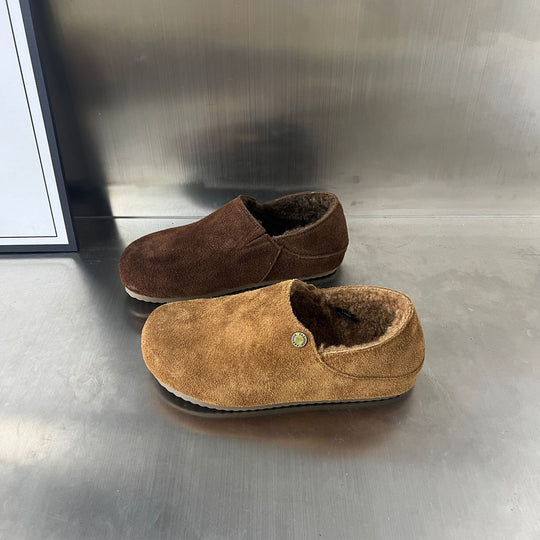 Damen Komfortable Clogs aus hochwertigem Wildleder mit kuscheligem Innenfutter EB