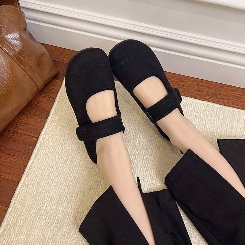 Damen Komfortable Ballerinas mit rutschfester Sohle und verstellbarem Klettverschluss EB