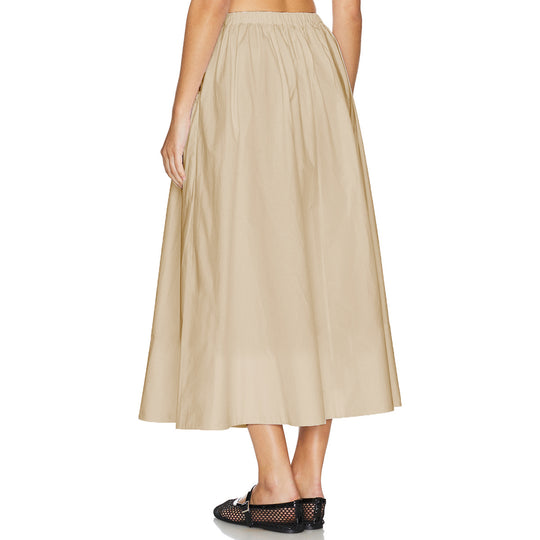 Damen Eleganter Midirock mit raffinierten Falten und elastischem Bund EB