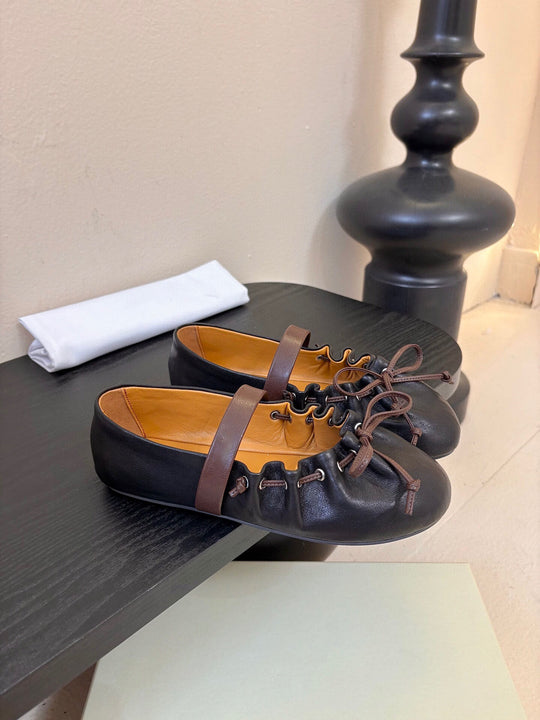 Damen elegante Ballerinas mit modischem Riemen und rutschfester Sohle EB