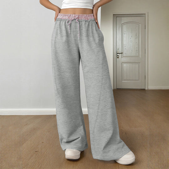 Damen Bequeme Weite Freizeithose mit elastischem Bund EB