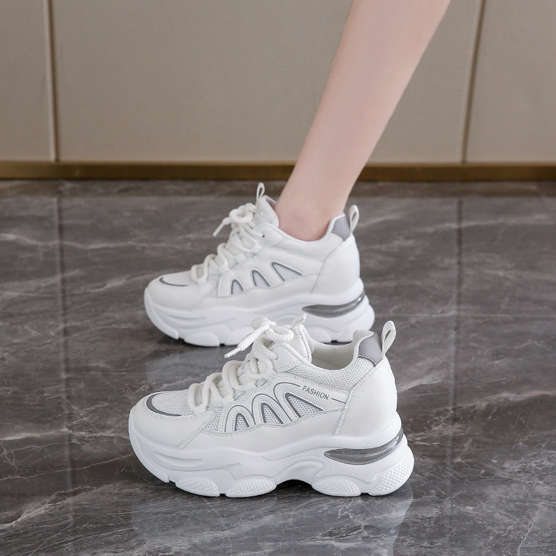 Damen Bequeme Sport Sneakers mit atmungsaktivem Mesh-Obermaterial und gummierter Sohle EB