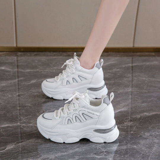 Damen Bequeme Sport Sneakers mit atmungsaktivem Mesh-Obermaterial und gummierter Sohle EB