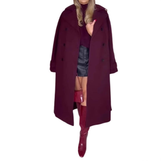 Damen Oversize-Trenchcoat mit doppelter Knopfreihe und großzügigen Taschen EB