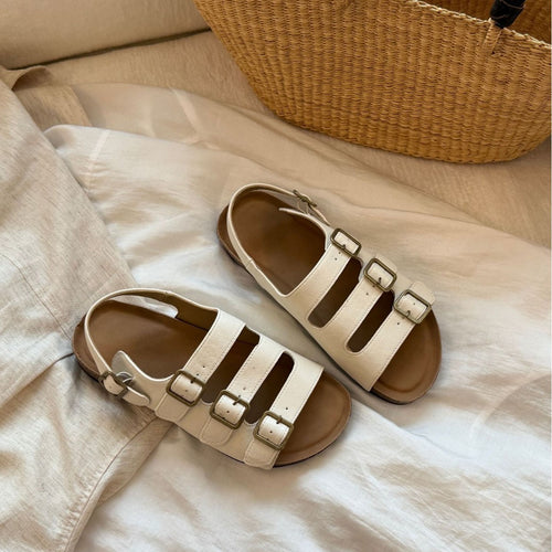 Damen Komfortable Zehentrenner-Sandalen mit verstellbaren Riemen und ergonomischer Fußbettgestaltung EB