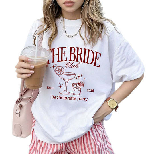 Damen oversized Bachelorette T-Shirt mit exklusivem Print EB