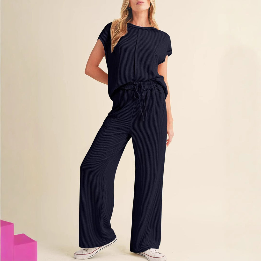 Damen Relaxed Fit Ripp-Loungewear-Set EB