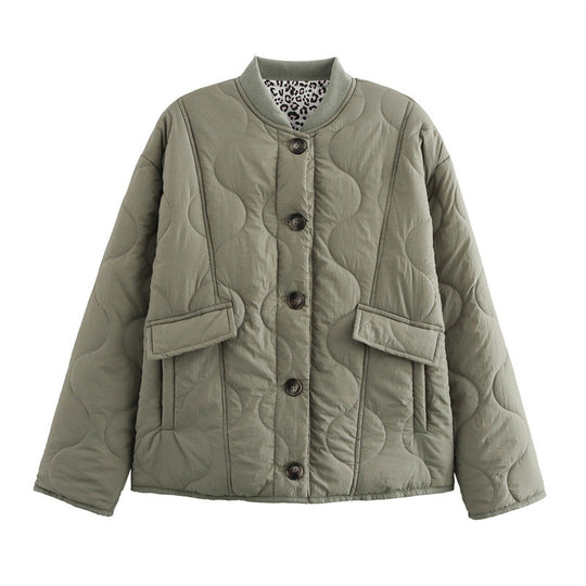 Damen gesteppte Winterjacke mit praktischen Taschen EB