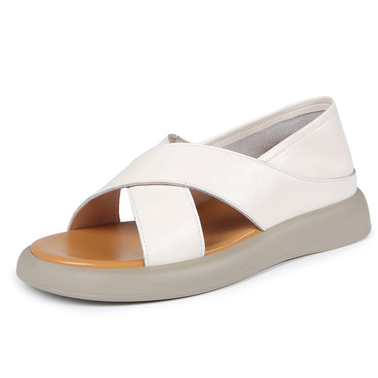 Damen komfortable Sandalen mit modernem Querriemen und rutschfester Sohle EB