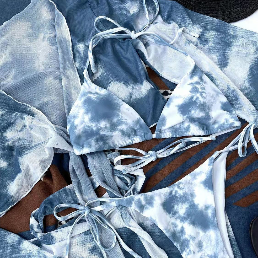 Damen Badeanzug mit übergroßem Wickeltop und modischen Schnürdetails EB