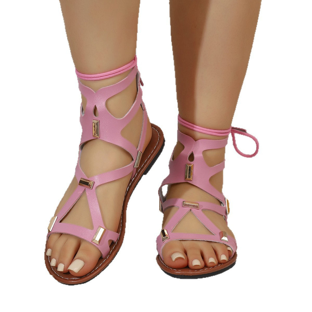 Damen Gladiatorensandalen mit elegantem Riemendesign und komfortablem Fußbett EB