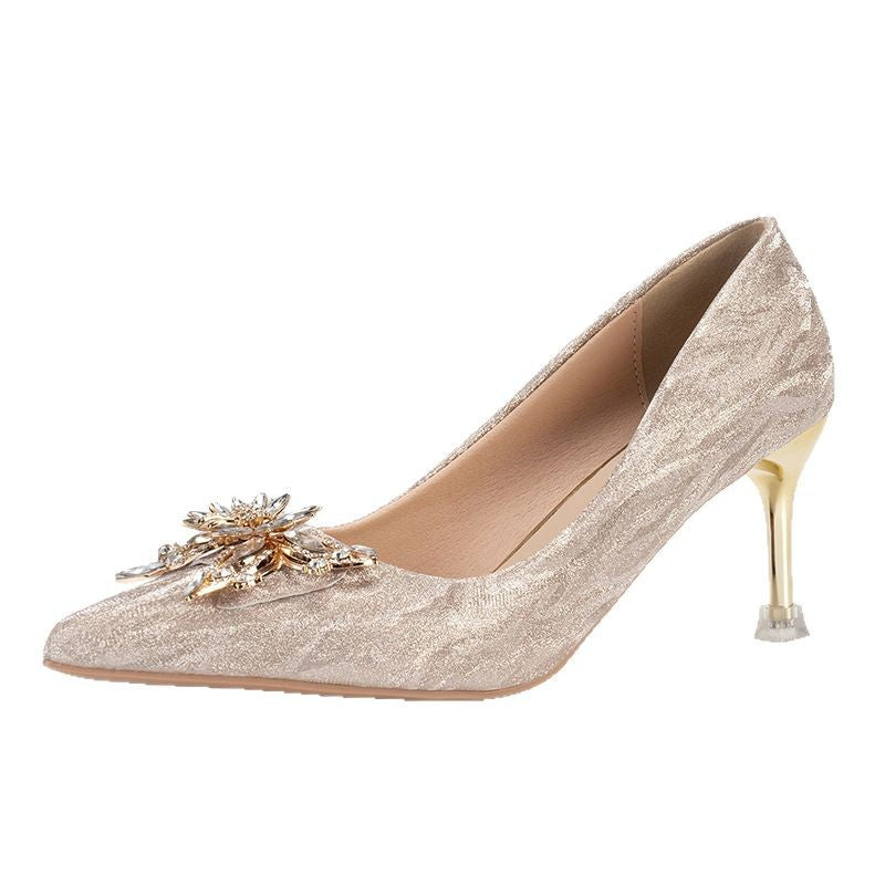 Damen Elegante High Heels mit funkelndem Schmuckdetail EB