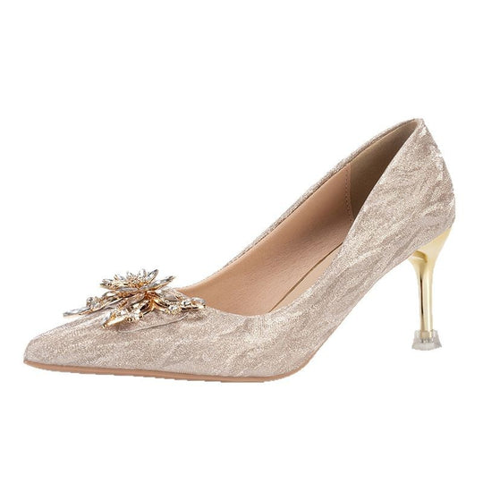 Damen Elegante High Heels mit funkelndem Schmuckdetail EB