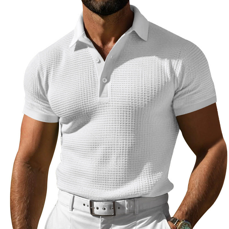 Herren nan Poloshirt mit Strukturstrick und schmalem Schnitt EB