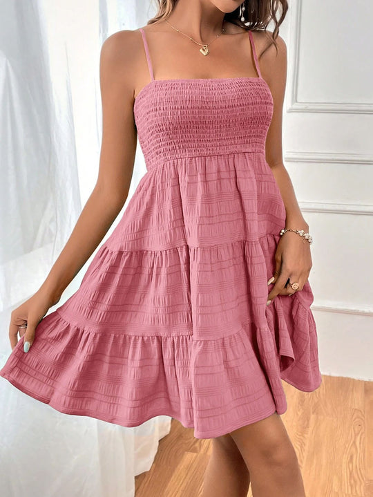 Damen Trägerkleid mit schwingendem Saum und lässigem Schnitt EB