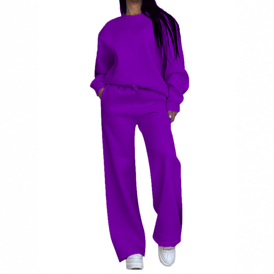 Damen nan lässiges Oversize Sweatshirt und weite Jogginghose Set EB