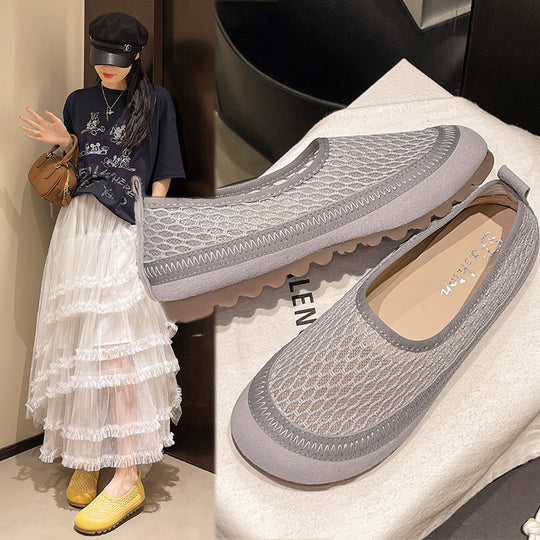 Damen leichte und atmungsaktive Mesh-Ballerinas EB