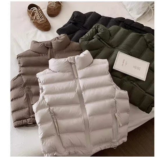 Damen Sportliche Steppweste mit hohem Kragen EB