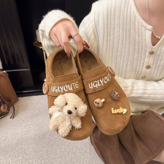 Damen Clogs mit verspieltem Dekor und praktischem Klettverschluss EB