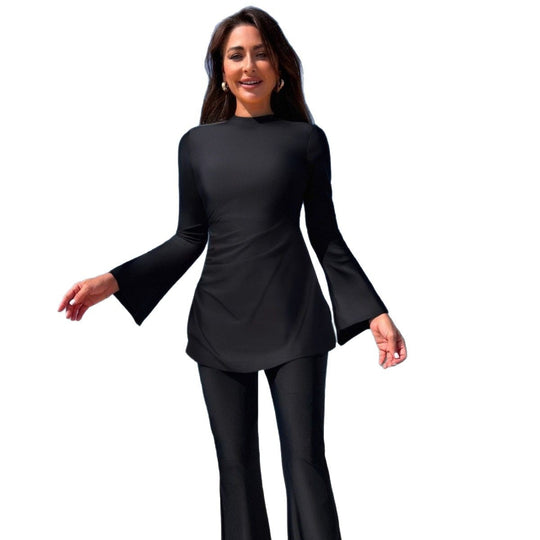 Damen eleganter Strandanzug mit weit schwingendem Oberteil EB