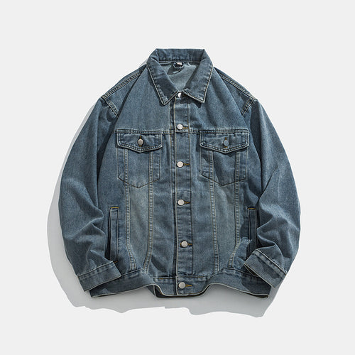 Herren klassische Denim Jacke mit schmalem Schnitt EB