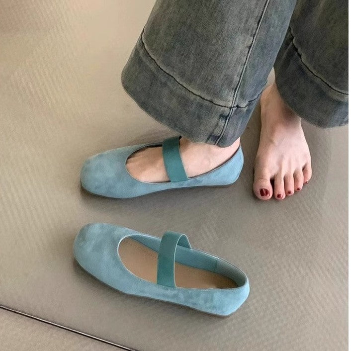 Damen Ballerinas mit komfortablem Riemen und weichem Obermaterial EB